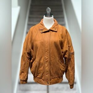 Vintage Sea Dream Leather Bomber Jacket Brown Genuine Leather Flight Aviator